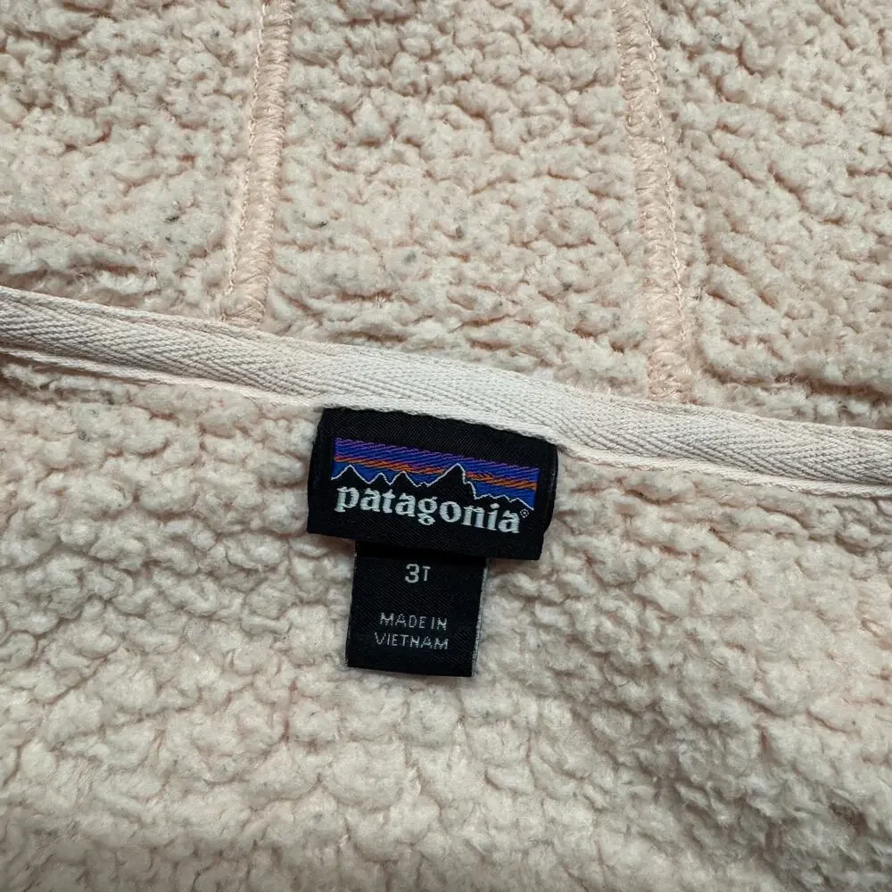 Patagonia Girls Toddler 3T Furry Friends Fleece Hoodie Jacket Bear Cub Ears